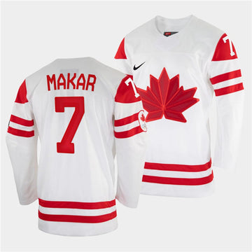 Cale Makar Team Canada white jersey
