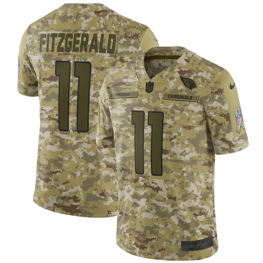 Cardinals #11 Larry Fitzgerald 2018 Camo Salute to Service Jersey