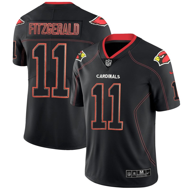 Cardinals #11 Larry Fitzgerald 2018 Lights Out Black Color Rush Jersey