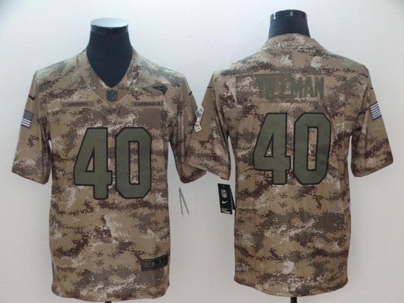 Cardinals # 40 Pat Tillman 2018 Camo Salute to Service Retired Player Jersey