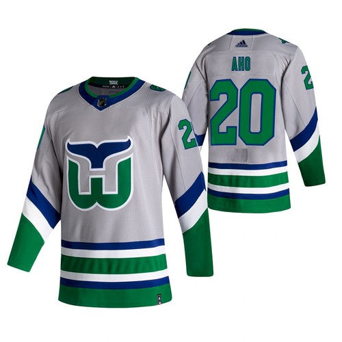 Sebastian Aho Carolina Hurricanes grey Reverse Retro jersey
