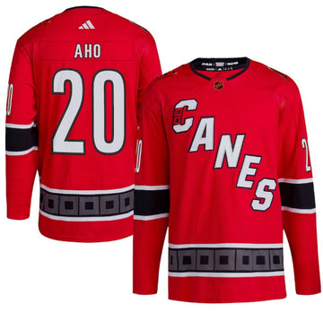 Sebastian Aho Carolina Hurricanes red Reverse Retro jersey