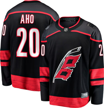 Sebastian Aho Carolina Hurricanes black jersey