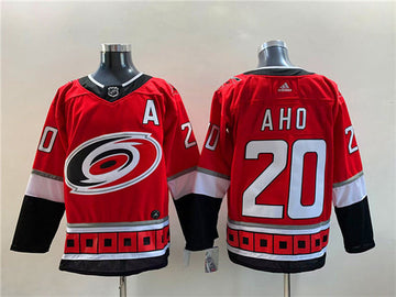 Sebastian Aho Carolina Hurricanes red jersey