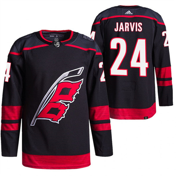 Seth Jarvis Carolina Hurricanes black jersey