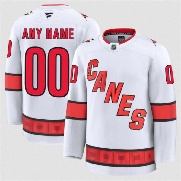 Custom Carolina Hurricanes white Away jersey