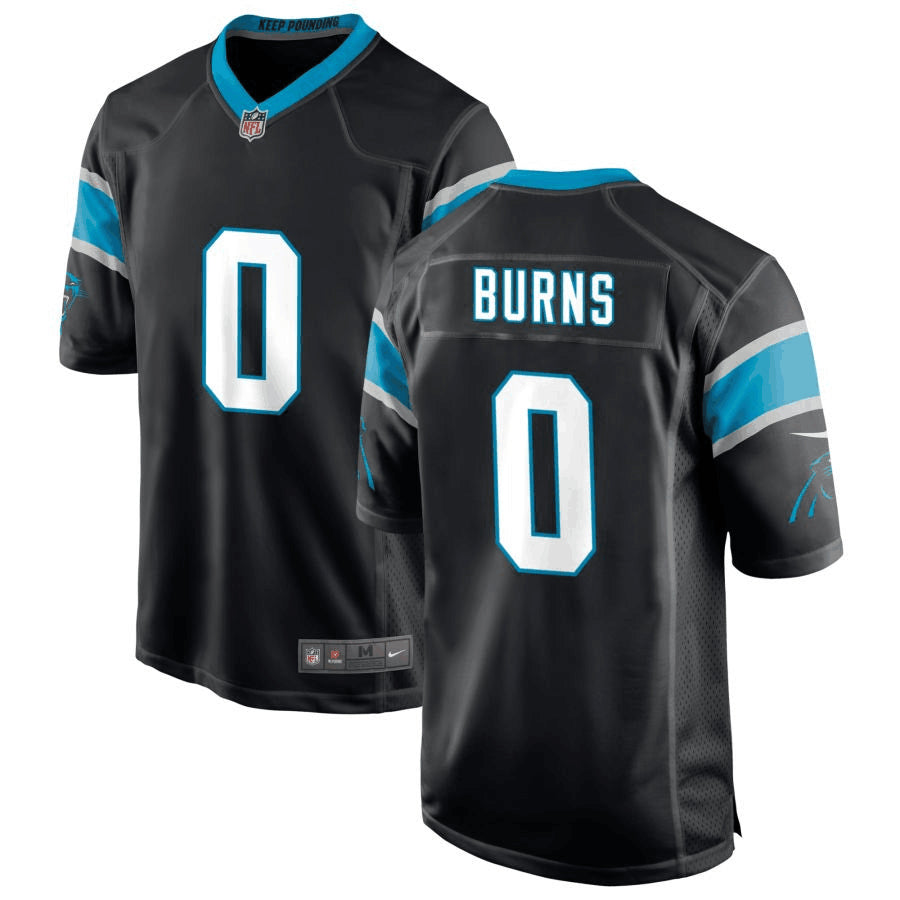 Carolina Panthers #0 Brian Burns Black Game Jersey