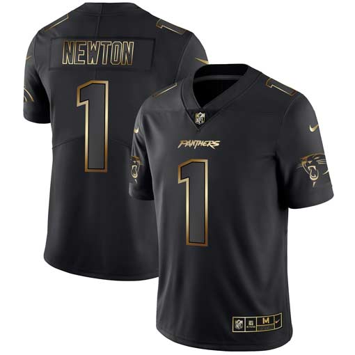 Carolina Panthers #1 Cam Newton 2019 Black Gold Edition Jersey