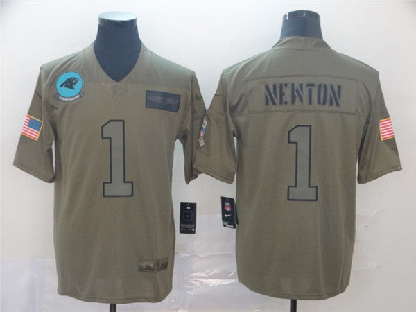 Carolina Panthers #1 Cam Newton 2019 Camo Salute To Service Jersey