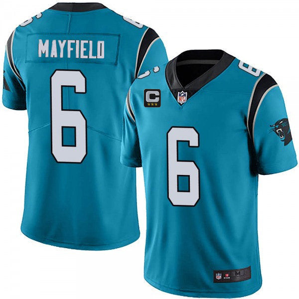 Carolina Panthers 2022 #6 Baker Mayfield Blue With 3-star C Patch Jersey