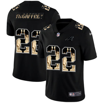 Carolina Panthers #22 Christian McCaffrey 2019 Black Statue Of Liberty Jersey