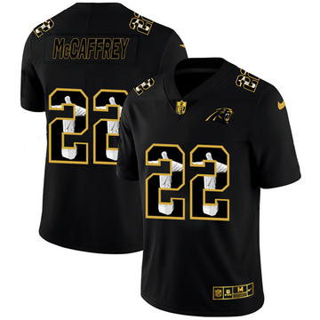 Carolina Panthers #22 Christian McCaffrey 2020 Black Jesus Faith Edition Jersey