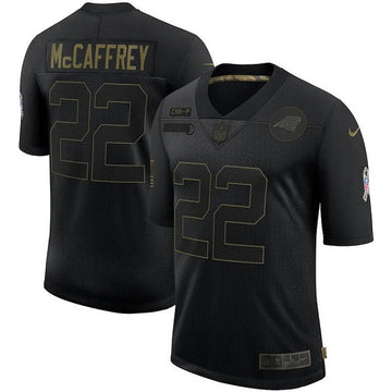 Carolina Panthers #22 Christian McCaffrey 2020 Black Salute To Service Jersey