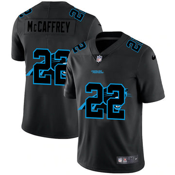 Carolina Panthers #22 Christian McCaffrey Black Shadow Logo Jersey