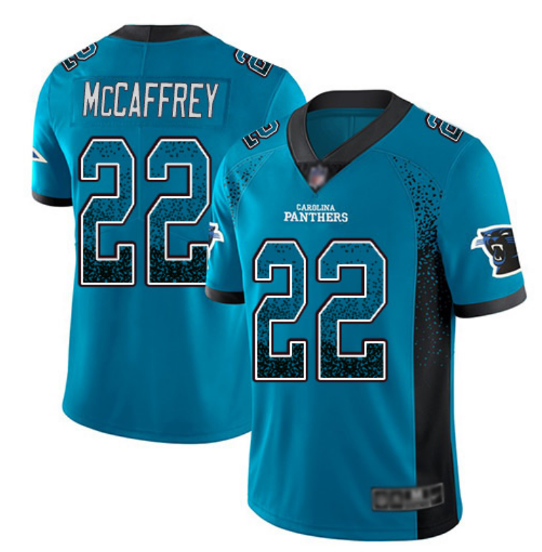 Carolina Panthers #22 Christian McCaffrey Blue Drift Fashion Color Rush Jersey