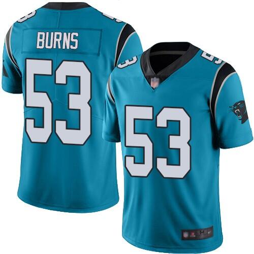 Carolina Panthers #53 Brian Burns Blue Jersey
