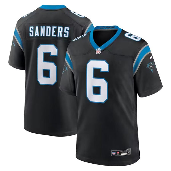 Carolina Panthers #6 Miles Sanders Black Game Jersey