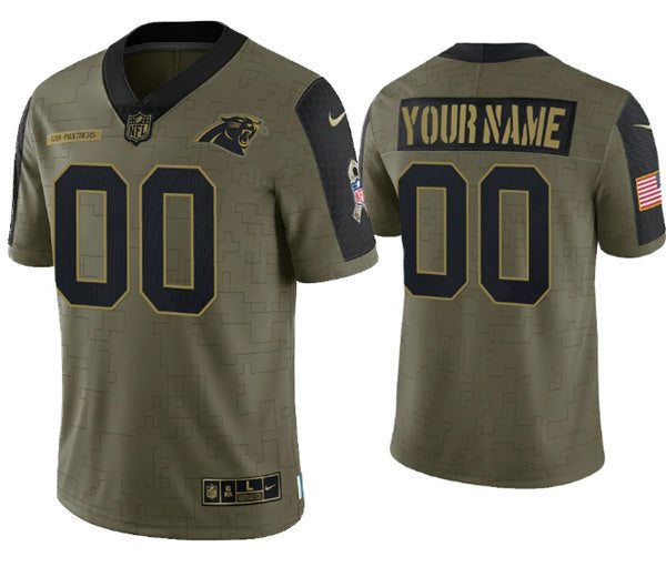 Carolina Panthers 2021 Olive Salute To Service Jersey