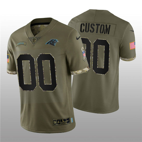 Carolina Panthers Custom 2022 Olive Salute To Service Jersey