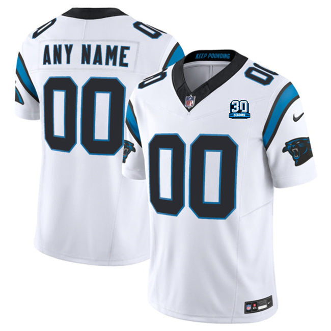 Custom Carolina Panthers white FUSE jersey