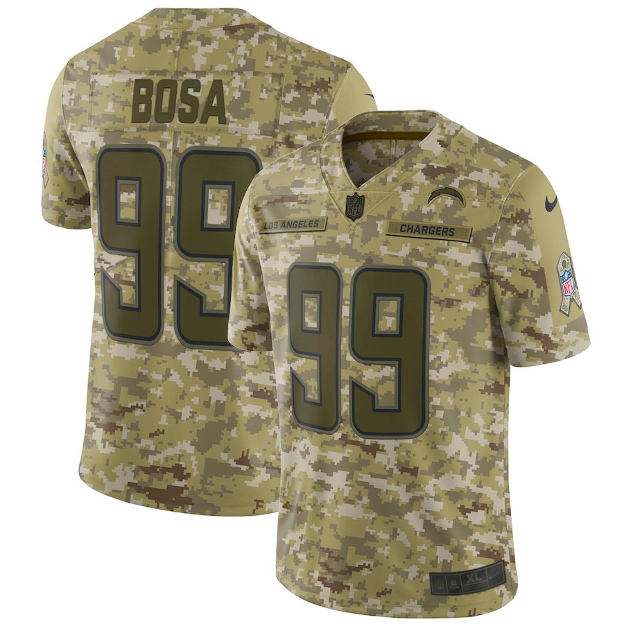 Chargers #99 Joey Bosa 2018 Camo Salute to Service Jersey