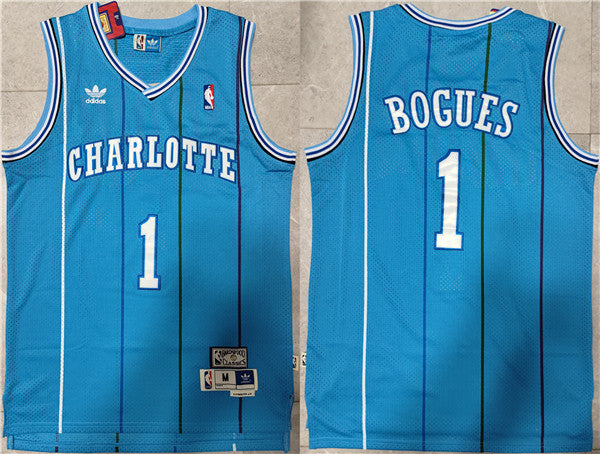 Muggsy Bogues Charlotte Hornets blue Throwback jersey