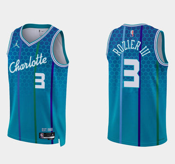 Terry Rozier III Charlotte Hornets blue jersey
