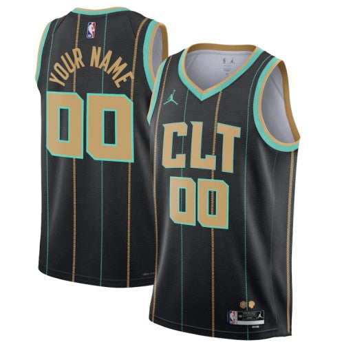 Custom Charlotte Hornets black City Edition jersey