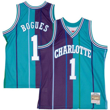 Custom Charlotte Hornets teal-purple Split jersey