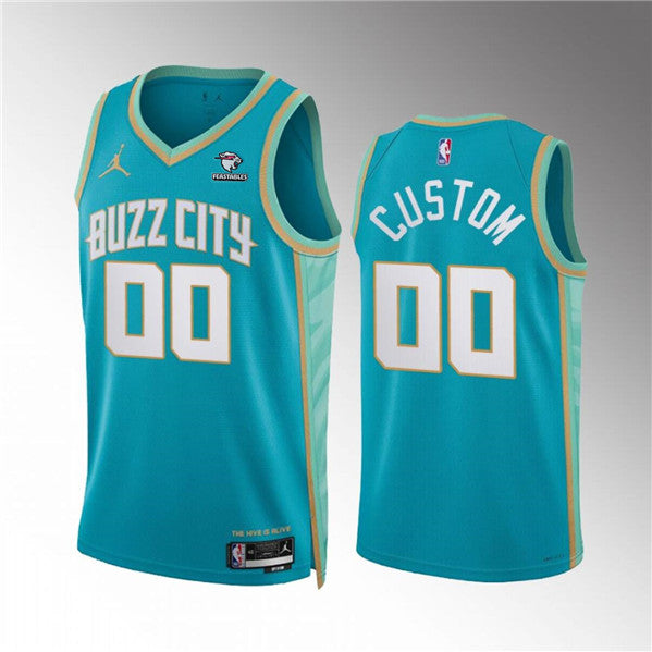 Custom Charlotte Hornets teal City Edition jersey