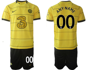 Custom Chelsea yellow Away jersey