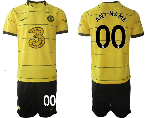 Custom Chelsea yellow Away jersey