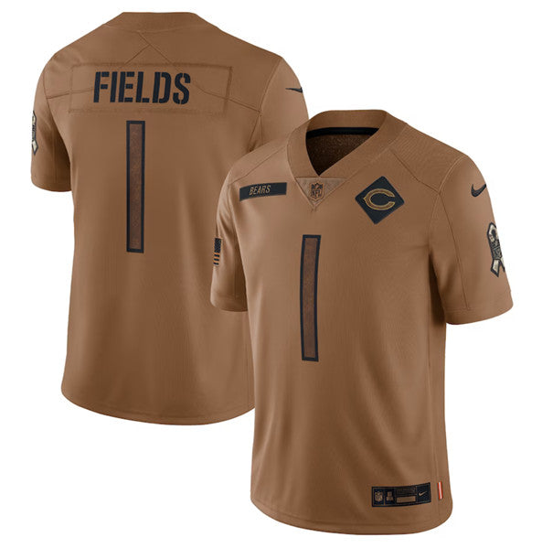 Justin Fields Chicago Bears brown Salute To Service jersey