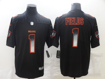 Chicago Bears #1 Justin Fields Black Smoke Fashion Jersey