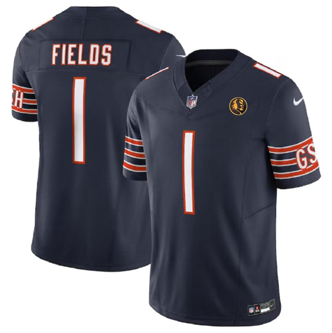 Justin Fields Chicago Bears navy FUSE jersey