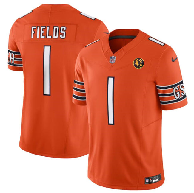 Justin Fields Chicago Bears orange FUSE jersey