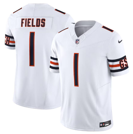 Chicago Bears #1 Justin Fields White 2023 FUSE Jersey