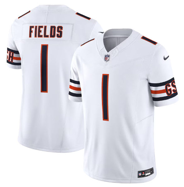 Justin Fields Chicago Bears white FUSE jersey