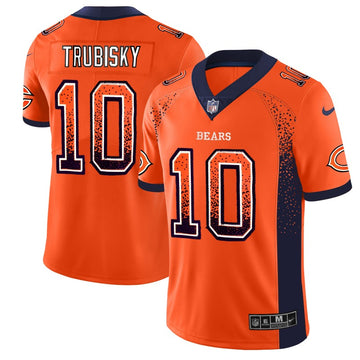 Chicago Bears #10 Mitchell Trubisky Orange 2018 Drift Fashion Color Rush Jersey