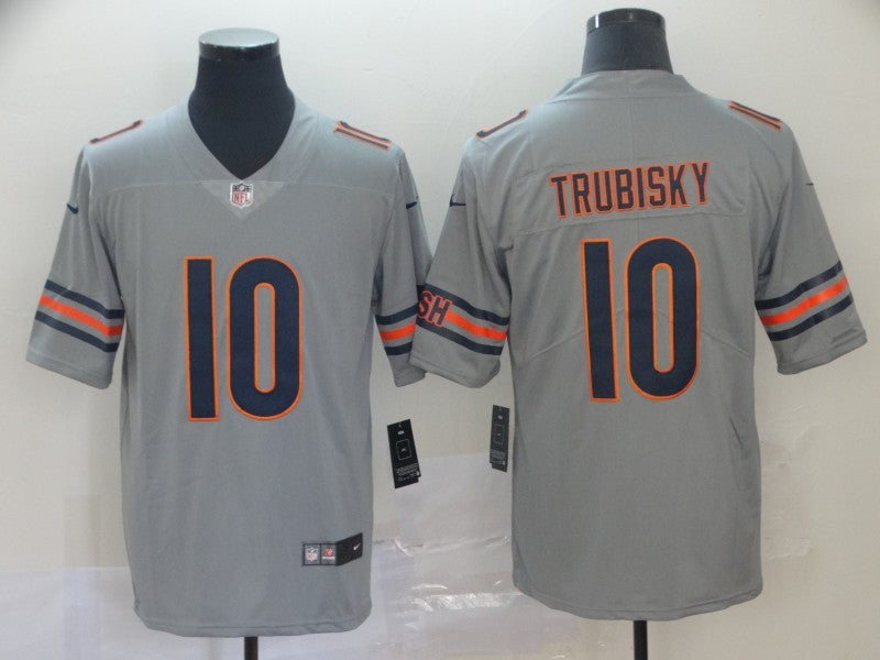 Chicago Bears #10 Mitchell Trubisky Silver Inverted Legend Jersey