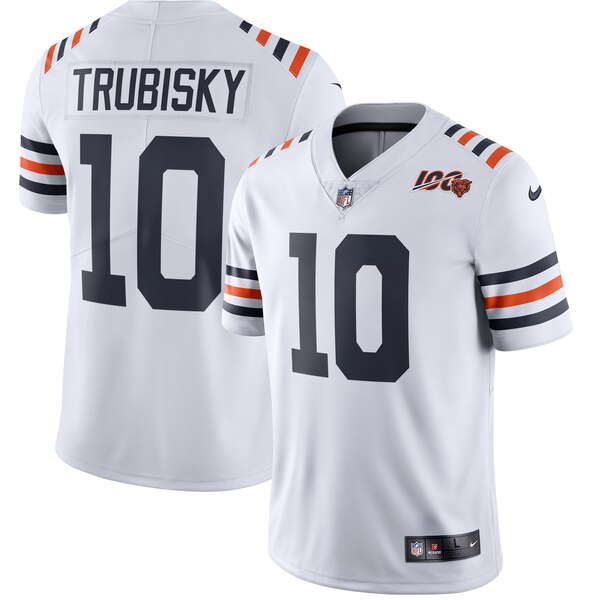 Chicago Bears #10 Mitchell Trubisky White 2019 100th Season Jersey