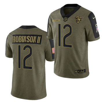 Chicago Bears #12 Allen Robinson II 2021 Olive Salute To Service Jersey