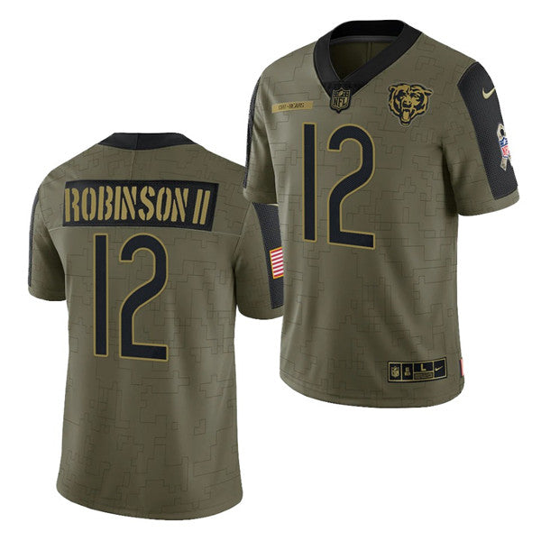 Chicago Bears #12 Allen Robinson II 2021 Olive Salute To Service Jersey