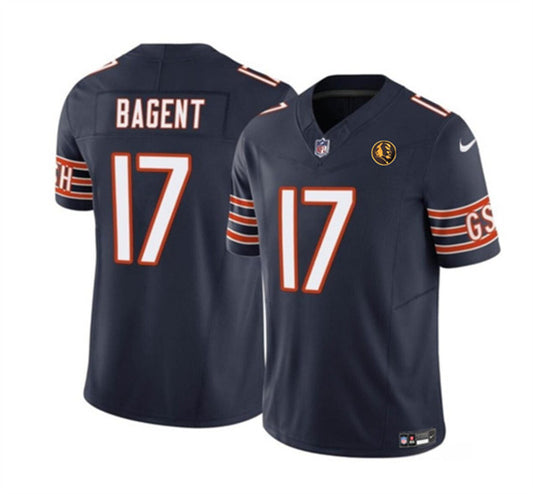 Chicago Bears #17 Tyson Bagent Navy 2023 FUSE With John Madden Patch Jersey