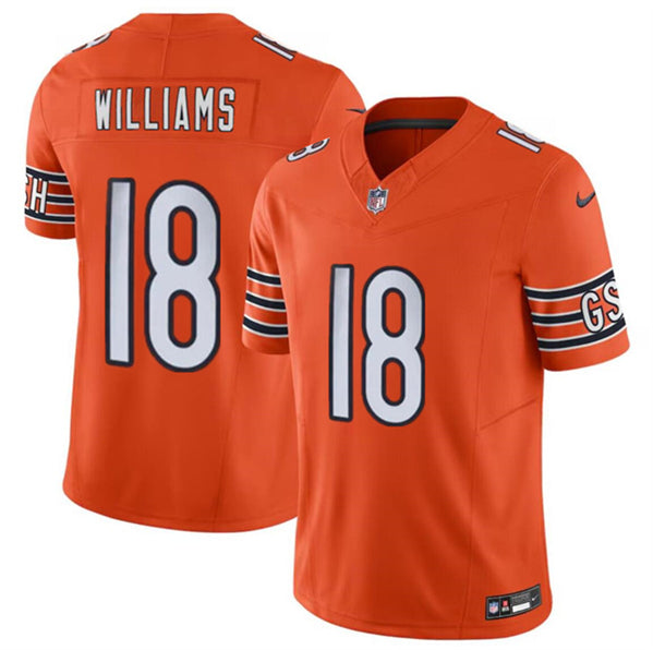 Chicago Bears #18 Caleb Williams Orange 2024 Draft FUSE Jersey