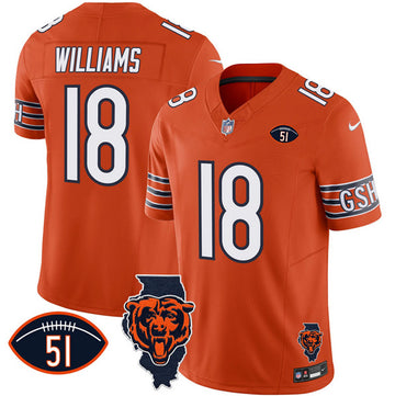 Caleb Williams Chicago Bears orange FUSE jersey