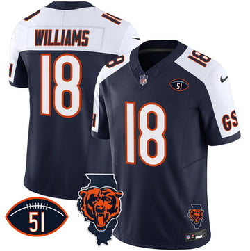 Caleb Williams Chicago Bears white-navy FUSE jersey