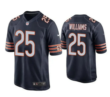 Chicago Bears #25 Damien Williams Navy Game Jersey