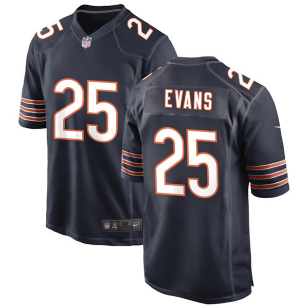 Chicago Bears #25 Darrynton Evans Navy Football Game Jersey