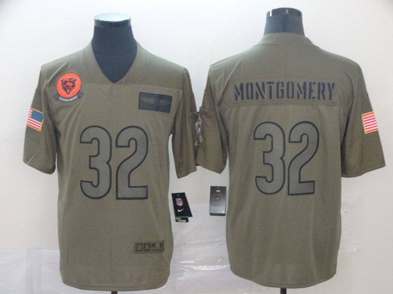 Chicago Bears #32 David Montgomery 2019 Camo Salute To Service Jersey